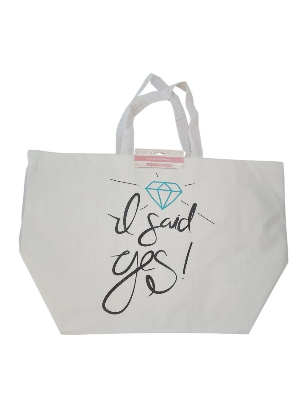 Tote Bag "I Said Yes" Blue Diamond Print NWT